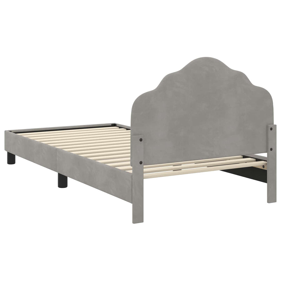Bedframe voor kinderen met hoofdbord Lichtgrijs 90 x 190 cm