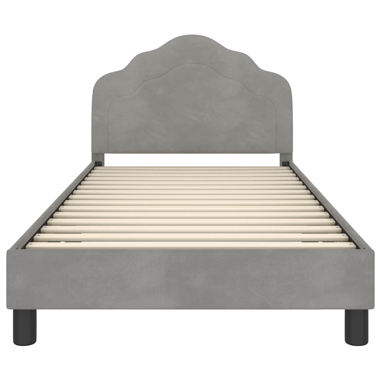 Bedframe voor kinderen met hoofdbord Lichtgrijs 90 x 190 cm