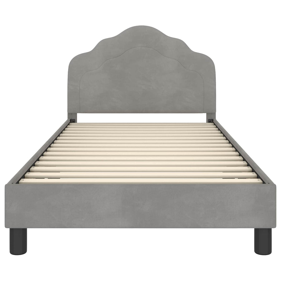 Bedframe voor kinderen met hoofdbord Lichtgrijs 90 x 190 cm