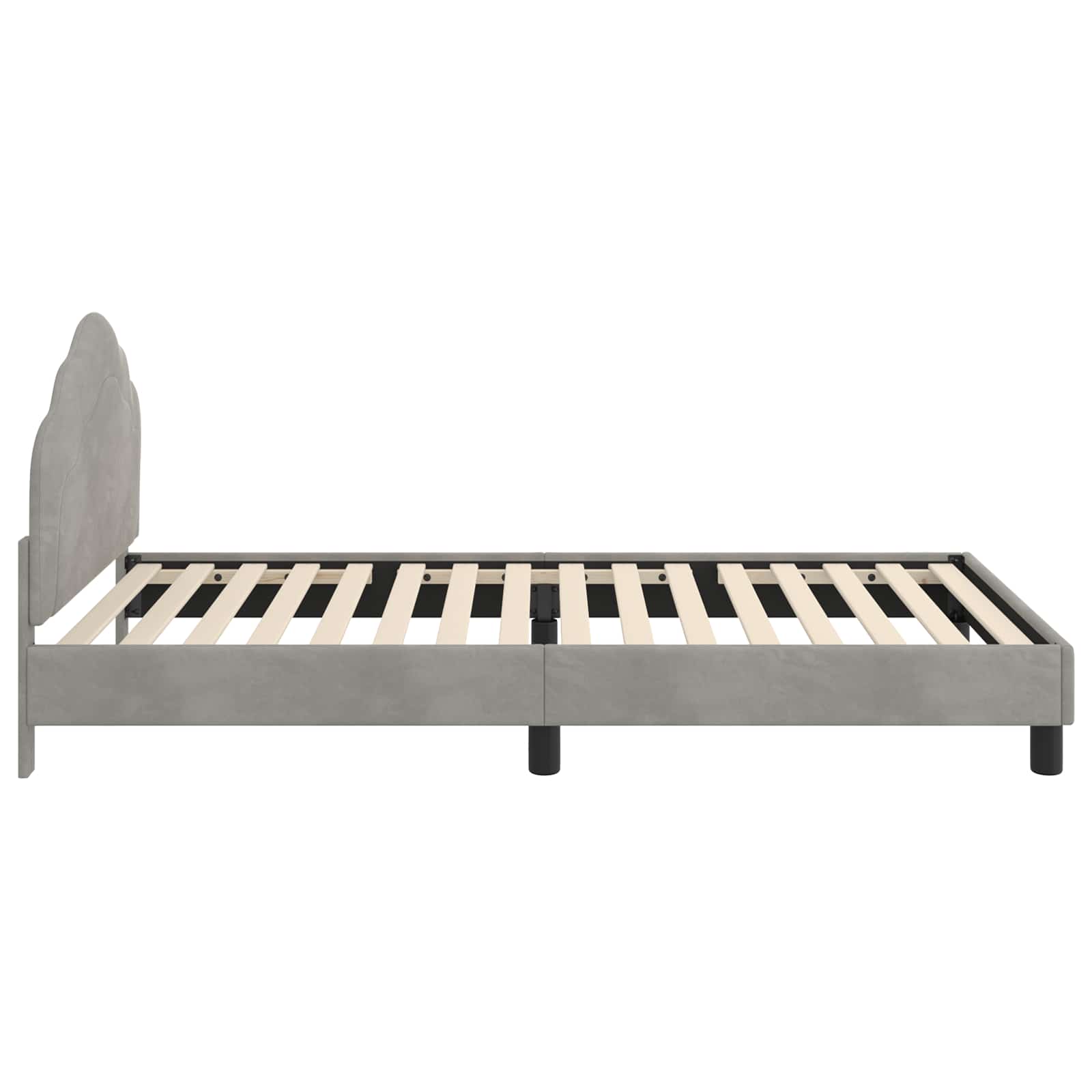 Bedframe voor kinderen met hoofdbord Lichtgrijs 90 x 190 cm