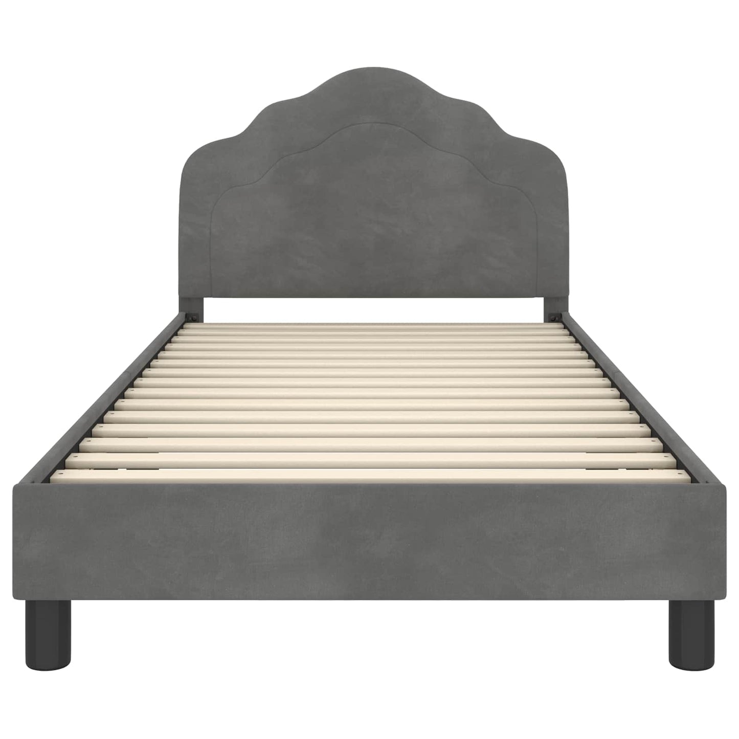 Bedframe voor kinderen met hoofdbord Donkergrijs 90 x 190 cm