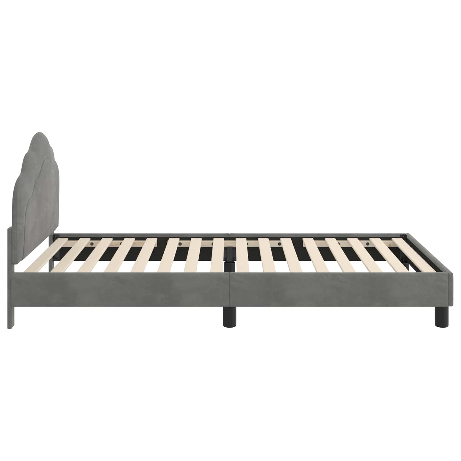 Bedframe voor kinderen met hoofdbord Donkergrijs 90 x 190 cm