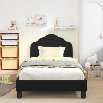 Bedframe voor kinderen met hoofdbord Zwart 90 x 190 cm Fluweel