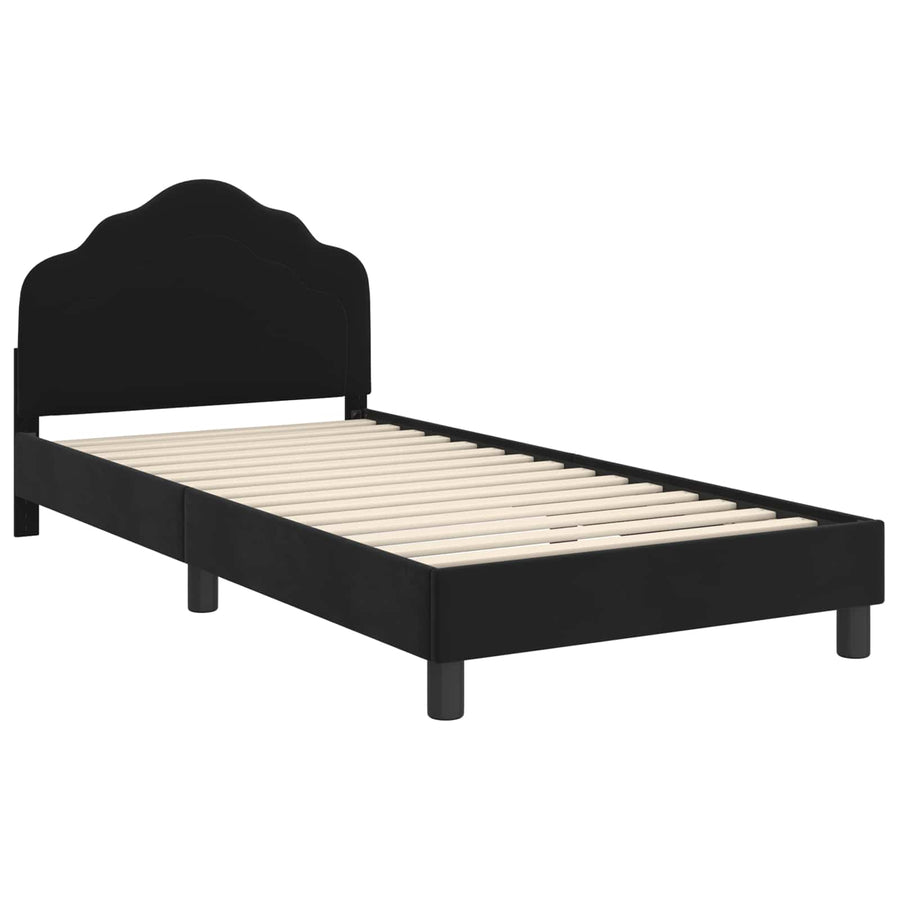 Bedframe voor kinderen met hoofdbord Zwart 90 x 190 cm Fluweel