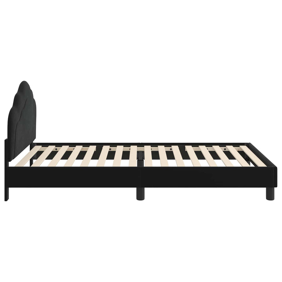 Bedframe voor kinderen met hoofdbord Zwart 90 x 190 cm Fluweel