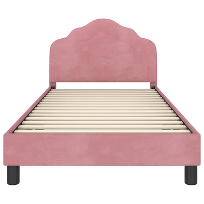 Bedframe voor kinderen met hoofdbord Roze 90 x 190 cm Fluweel