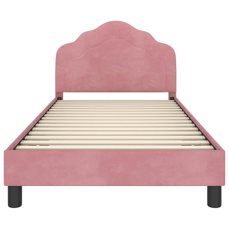 Bedframe voor kinderen met hoofdbord Roze 90 x 190 cm Fluweel