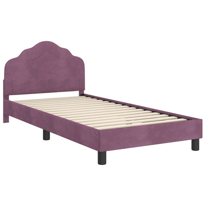 Bedframe voor kinderen met hoofdbord Paars 90 x 190 cm Fluweel