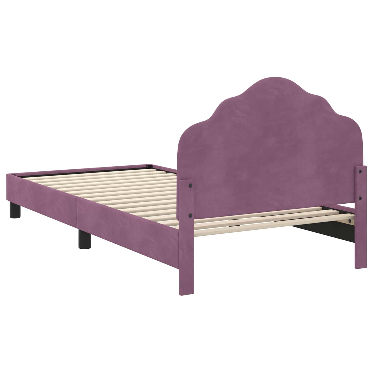 Bedframe voor kinderen met hoofdbord Paars 90 x 190 cm Fluweel