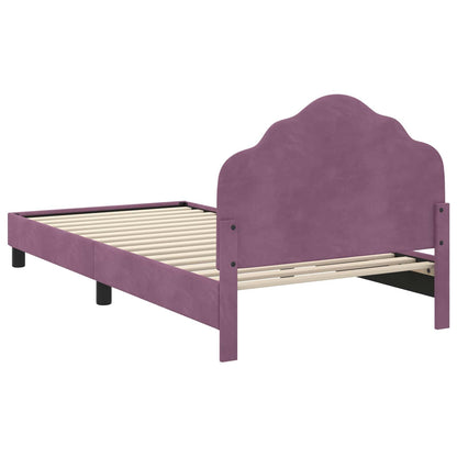 Bedframe voor kinderen met hoofdbord Paars 90 x 190 cm Fluweel