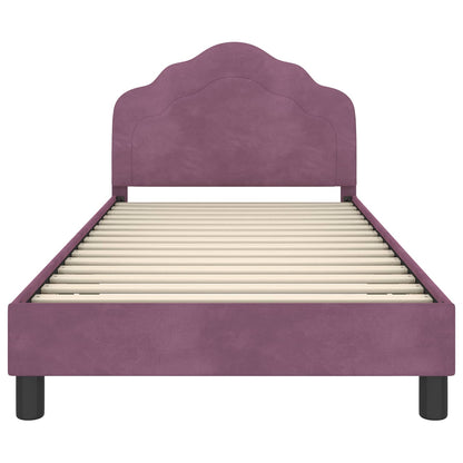 Bedframe voor kinderen met hoofdbord Paars 90 x 190 cm Fluweel