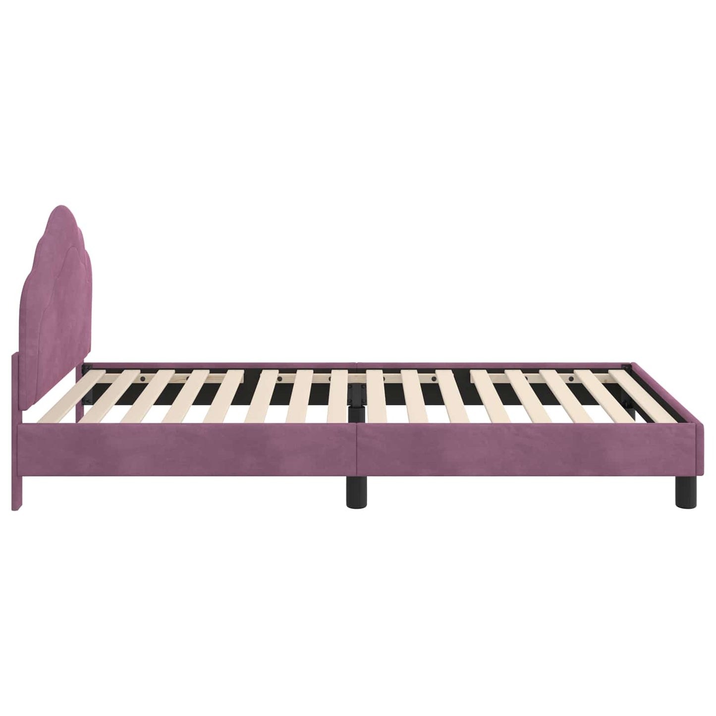 Bedframe voor kinderen met hoofdbord Paars 90 x 190 cm Fluweel