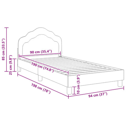 Bedframe voor kinderen met hoofdbord Paars 90 x 190 cm Fluweel