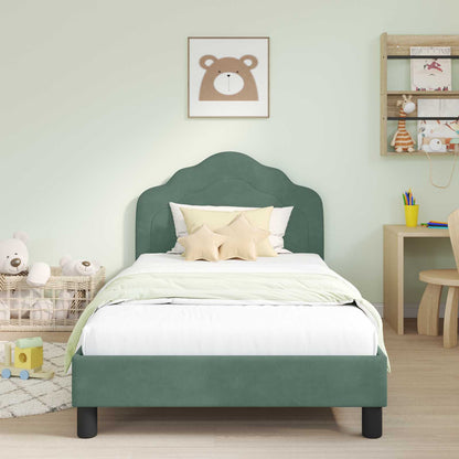Bedframe voor kinderen met hoofdbord Zeegroen 90 x 190 cm