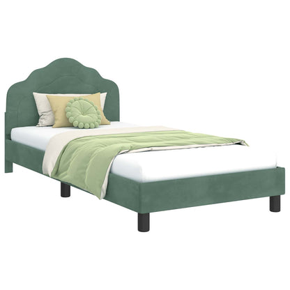 Bedframe voor kinderen met hoofdbord Zeegroen 90 x 190 cm