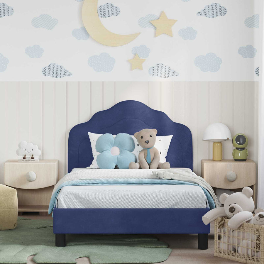 Bedframe voor kinderen met hoofdbord Politieblauw 90 x 190 cm