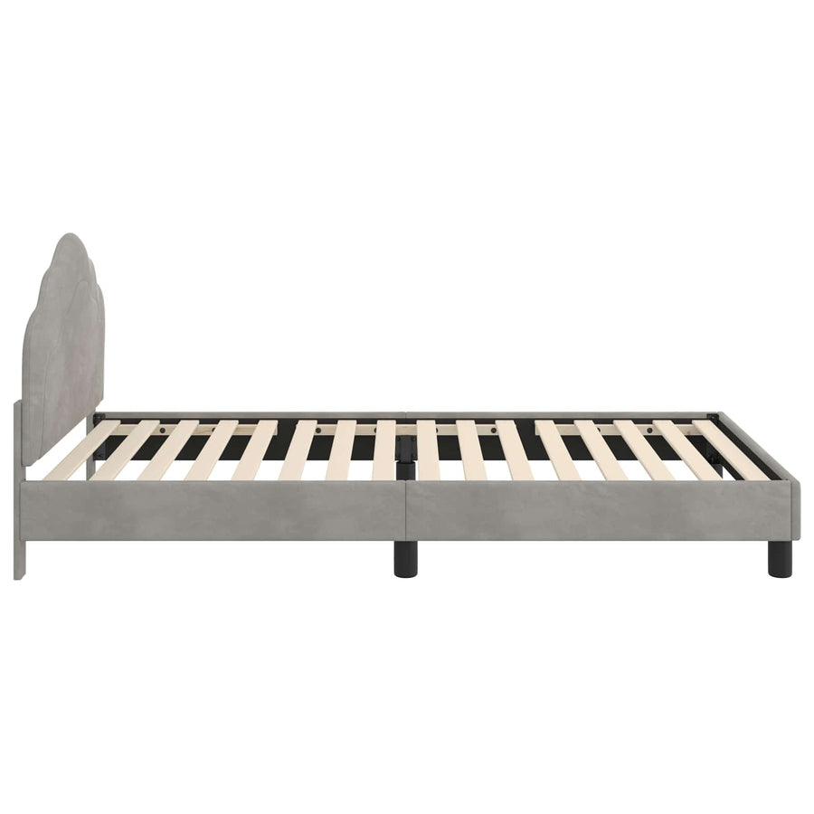 Bedframe voor kinderen met hoofdbord Lichtgrijs 90 x 200 cm