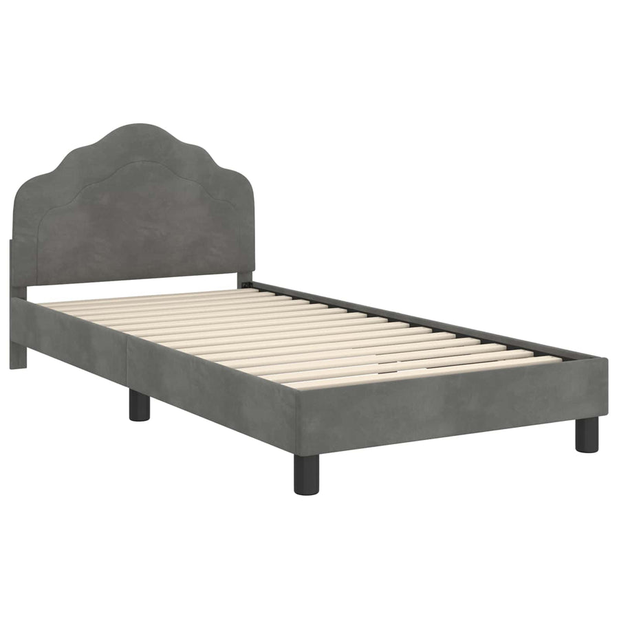 Bedframe voor kinderen met hoofdbord Donkergrijs 90 x 200 cm