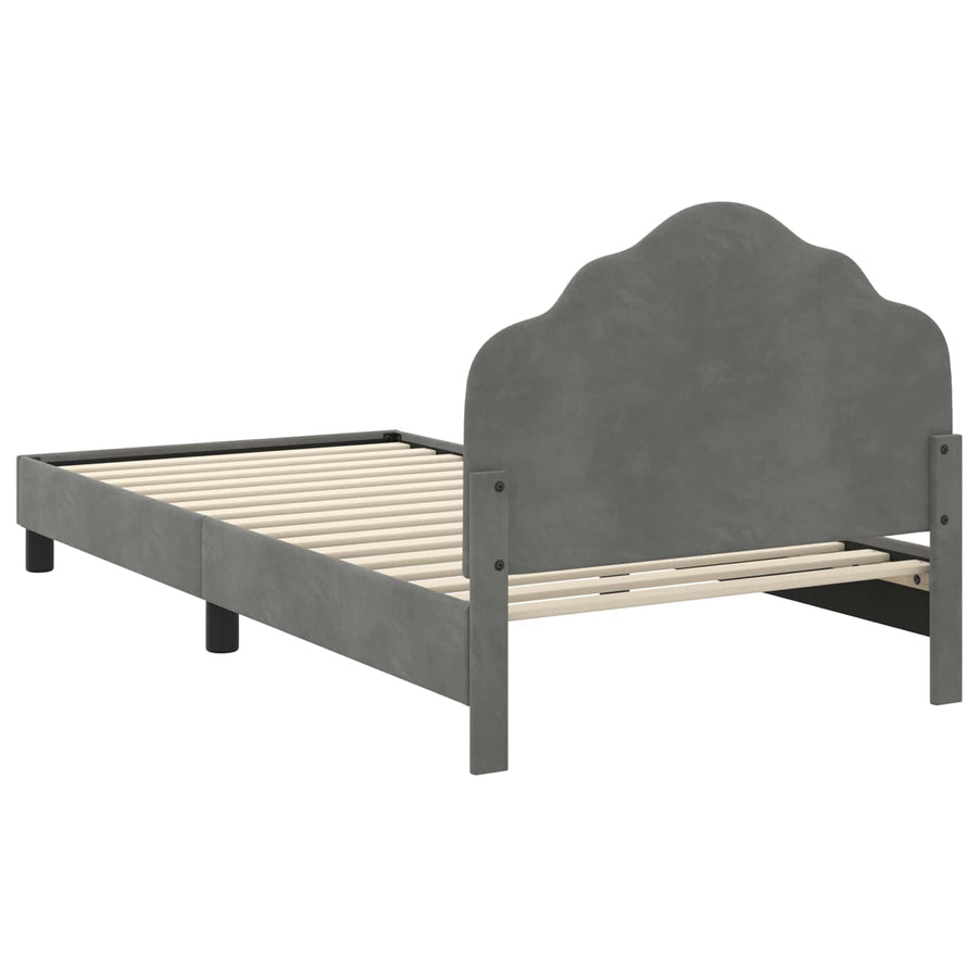 Bedframe voor kinderen met hoofdbord Donkergrijs 90 x 200 cm