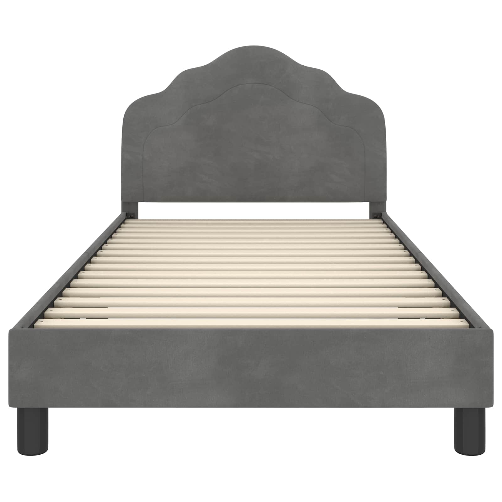 Bedframe voor kinderen met hoofdbord Donkergrijs 90 x 200 cm