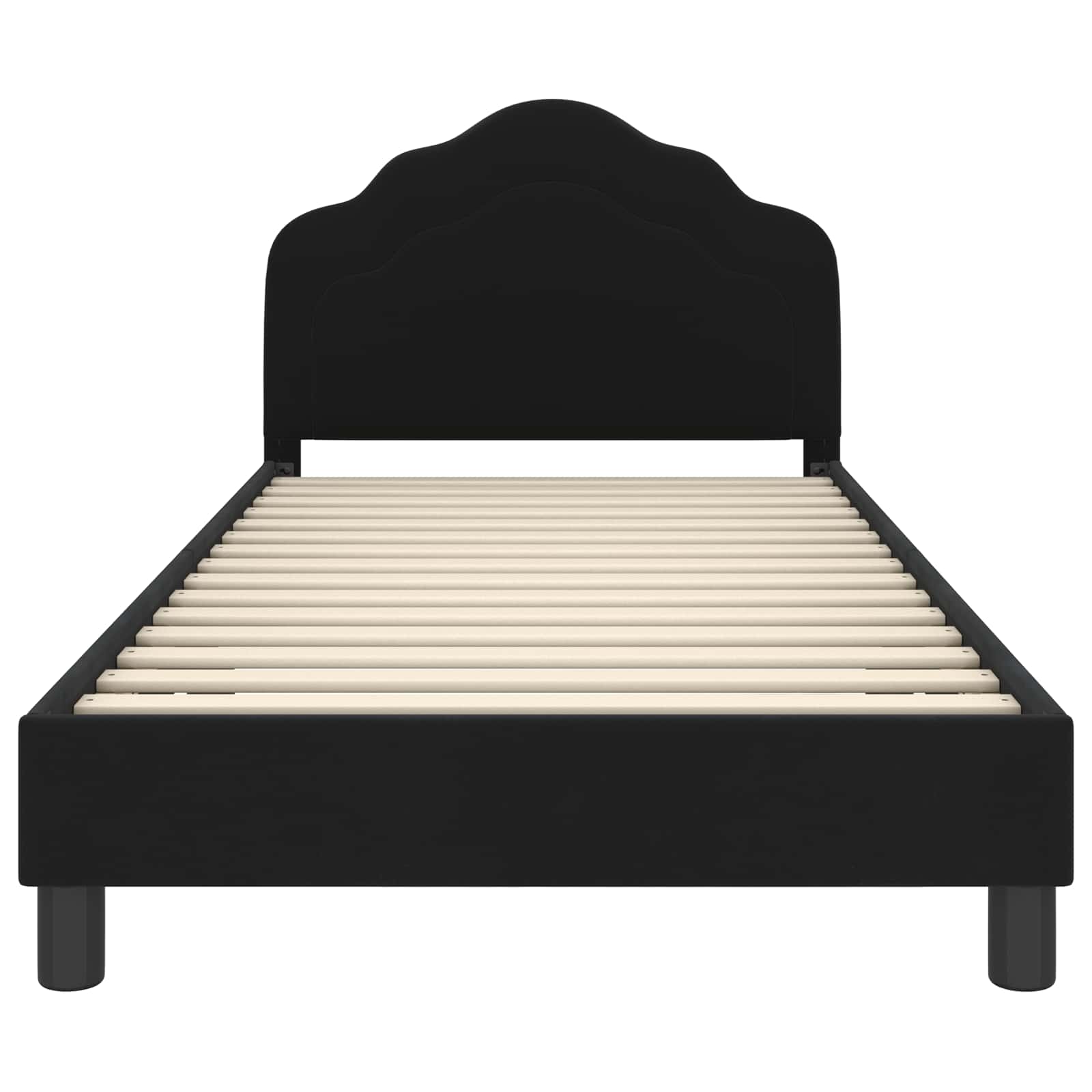 Bedframe voor kinderen met hoofdbord Zwart 90 x 200 cm Fluweel