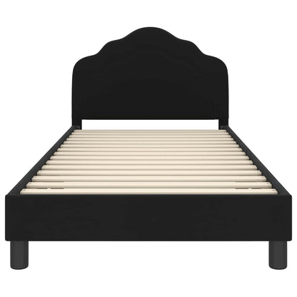 Bedframe voor kinderen met hoofdbord Zwart 90 x 200 cm Fluweel