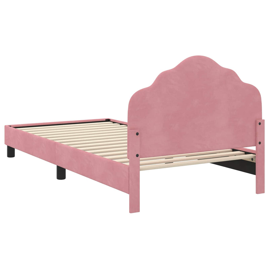 Bedframe voor kinderen met hoofdbord Roze 90 x 200 cm Fluweel