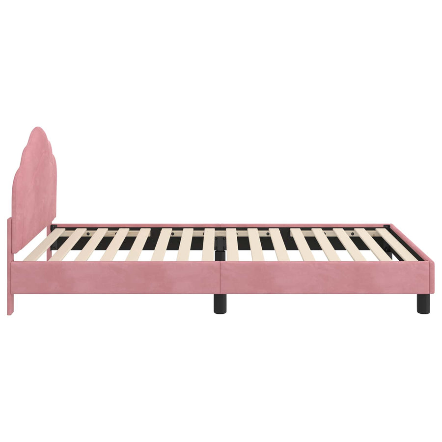 Bedframe voor kinderen met hoofdbord Roze 90 x 200 cm Fluweel