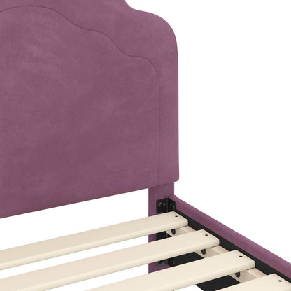 Bedframe voor kinderen met hoofdbord Paars 90 x 200 cm Fluweel