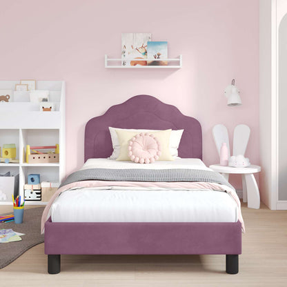 Bedframe voor kinderen met hoofdbord Paars 90 x 200 cm Fluweel