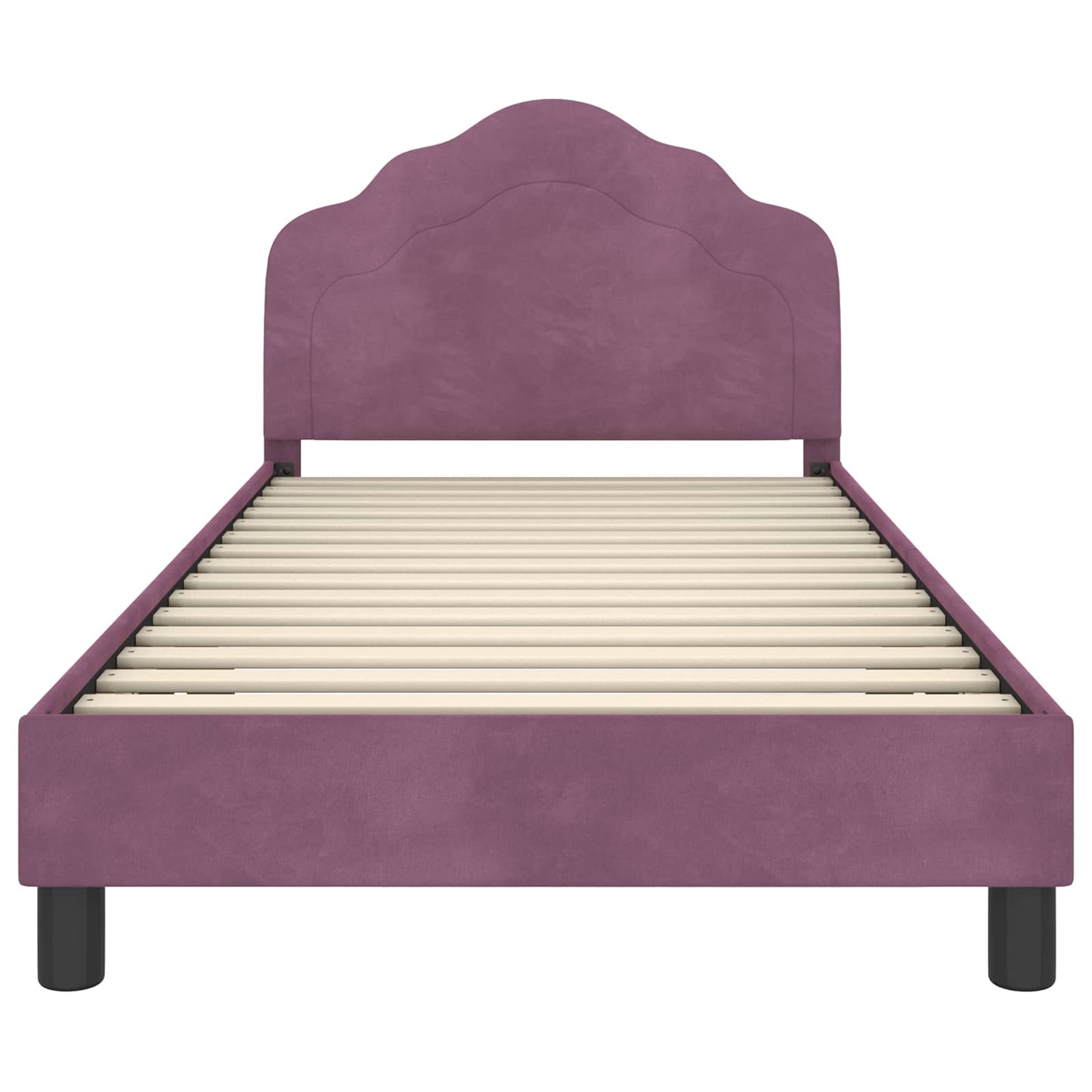 Bedframe voor kinderen met hoofdbord Paars 90 x 200 cm Fluweel