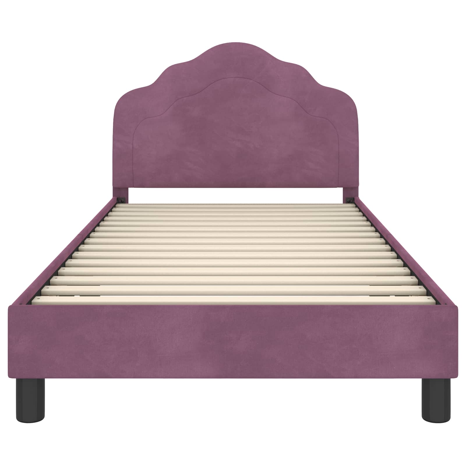 Bedframe voor kinderen met hoofdbord Paars 90 x 200 cm Fluweel