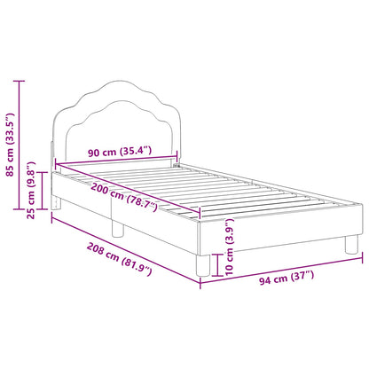 Bedframe voor kinderen met hoofdbord Paars 90 x 200 cm Fluweel