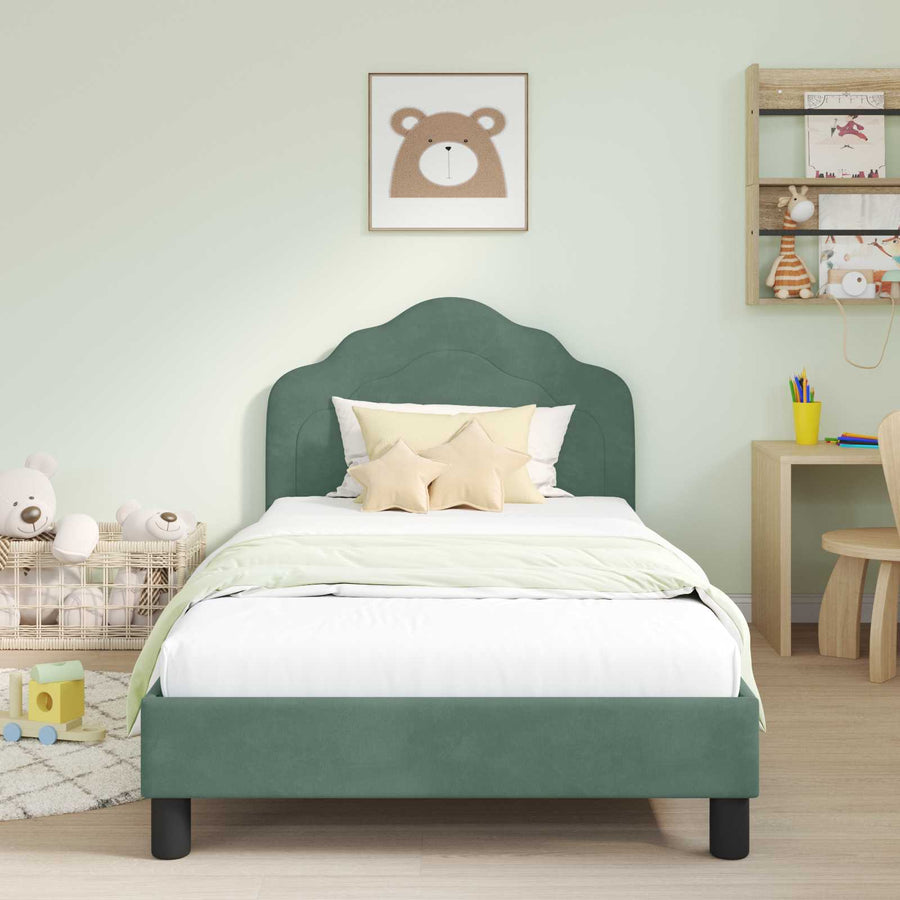 Bedframe voor kinderen met hoofdbord Zeegroen 90 x 200 cm