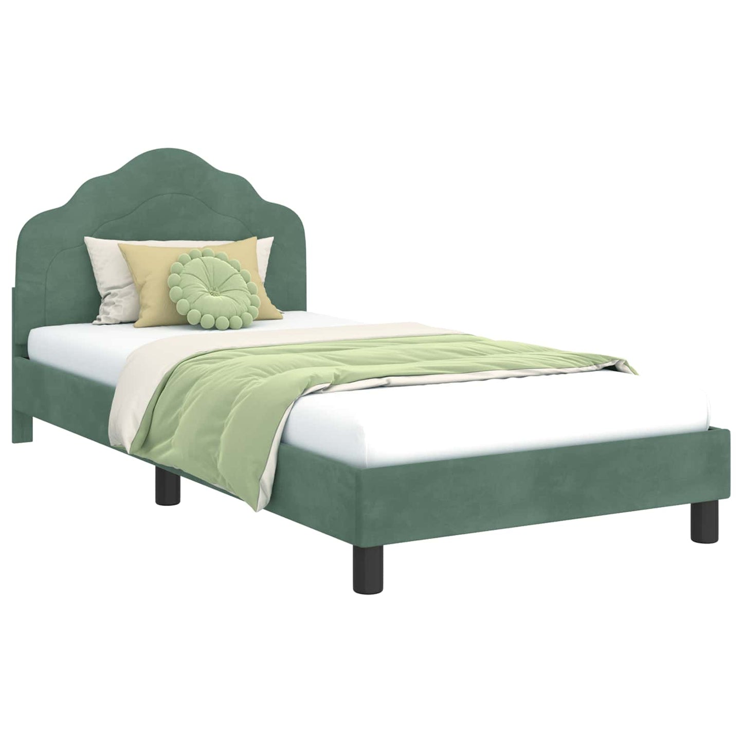 Bedframe voor kinderen met hoofdbord Zeegroen 90 x 200 cm