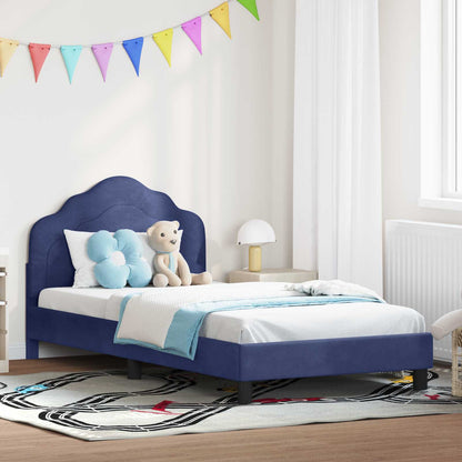 Bedframe voor kinderen met hoofdbord Politieblauw 90 x 200 cm