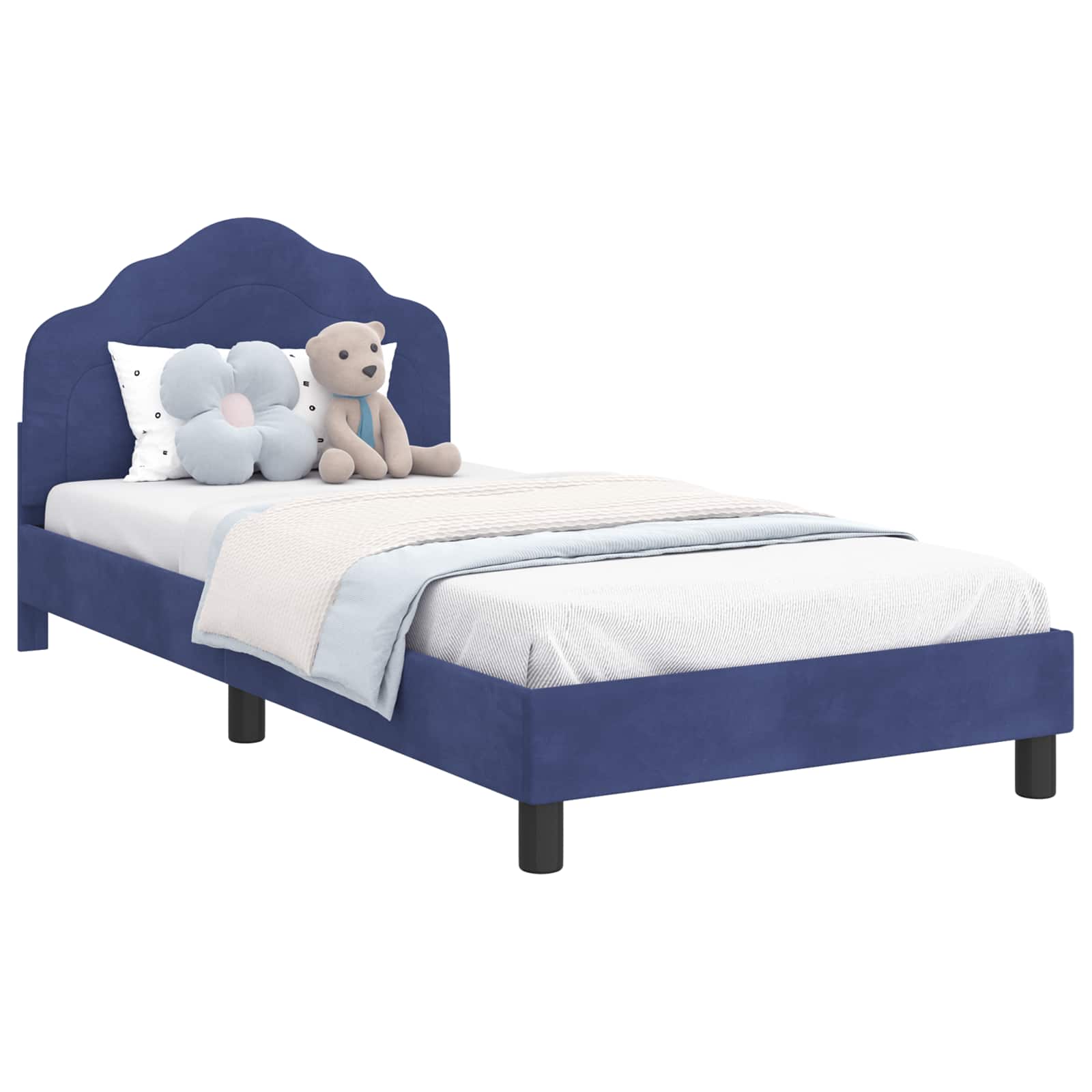 Bedframe voor kinderen met hoofdbord Politieblauw 90 x 200 cm