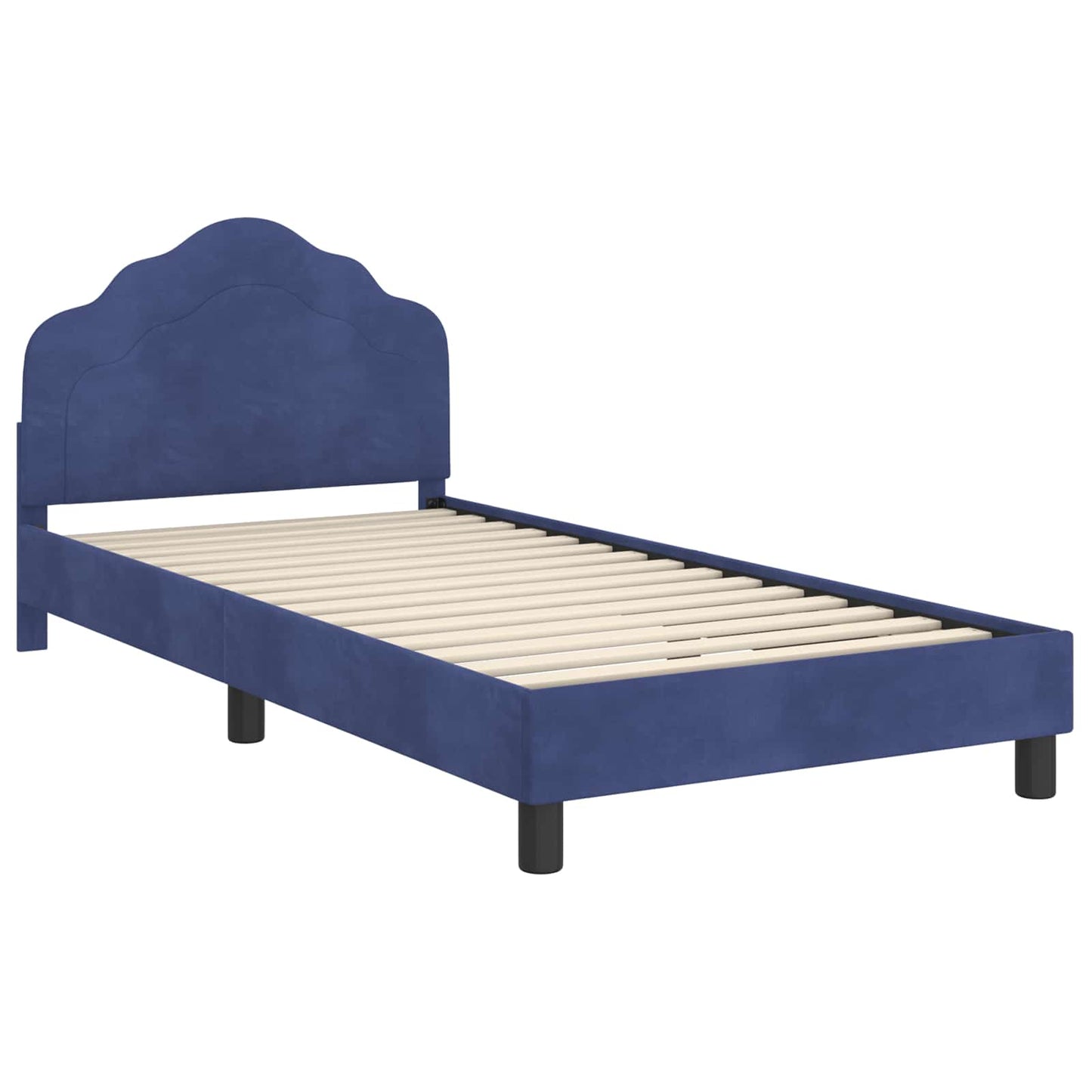 Bedframe voor kinderen met hoofdbord Politieblauw 90 x 200 cm