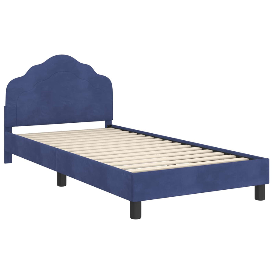 Bedframe voor kinderen met hoofdbord Politieblauw 90 x 200 cm