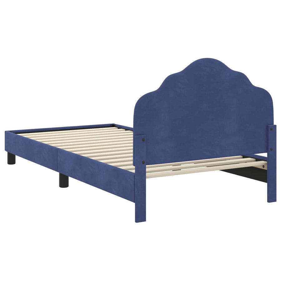 Bedframe voor kinderen met hoofdbord Politieblauw 90 x 200 cm