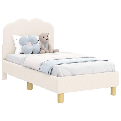 Peuterbedframe met hoofdbord Crèmekleurig 70 x 140 cm Bouclé