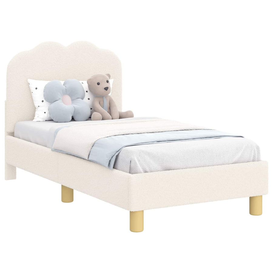 Peuterbedframe met hoofdbord Crèmekleurig 70 x 140 cm Bouclé