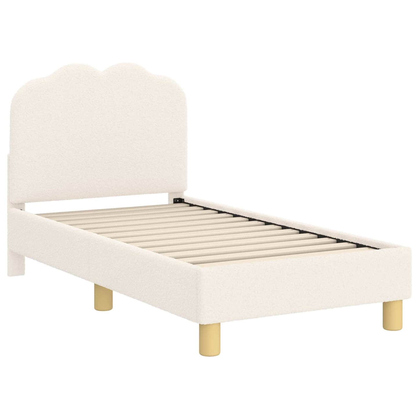Peuterbedframe met hoofdbord Crèmekleurig 70 x 140 cm Bouclé