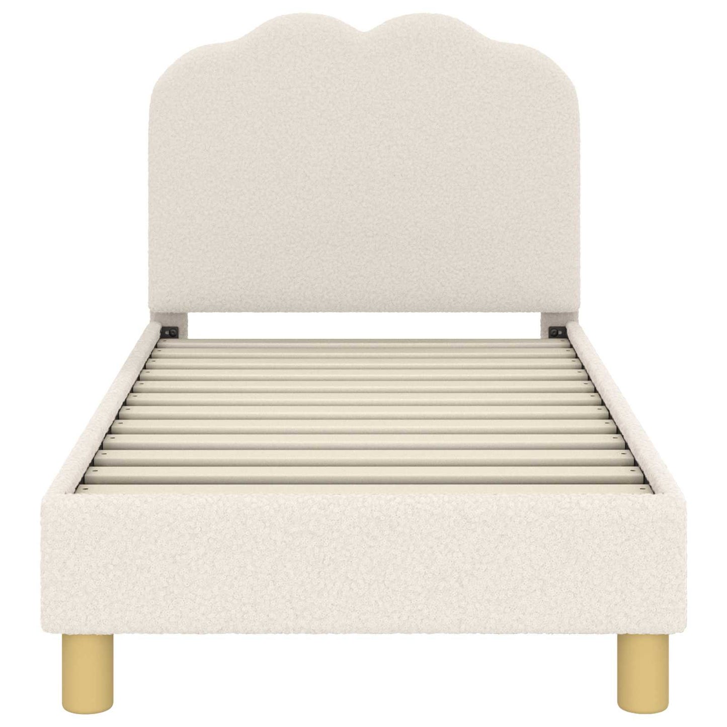 Peuterbedframe met hoofdbord Crèmekleurig 70 x 140 cm Bouclé