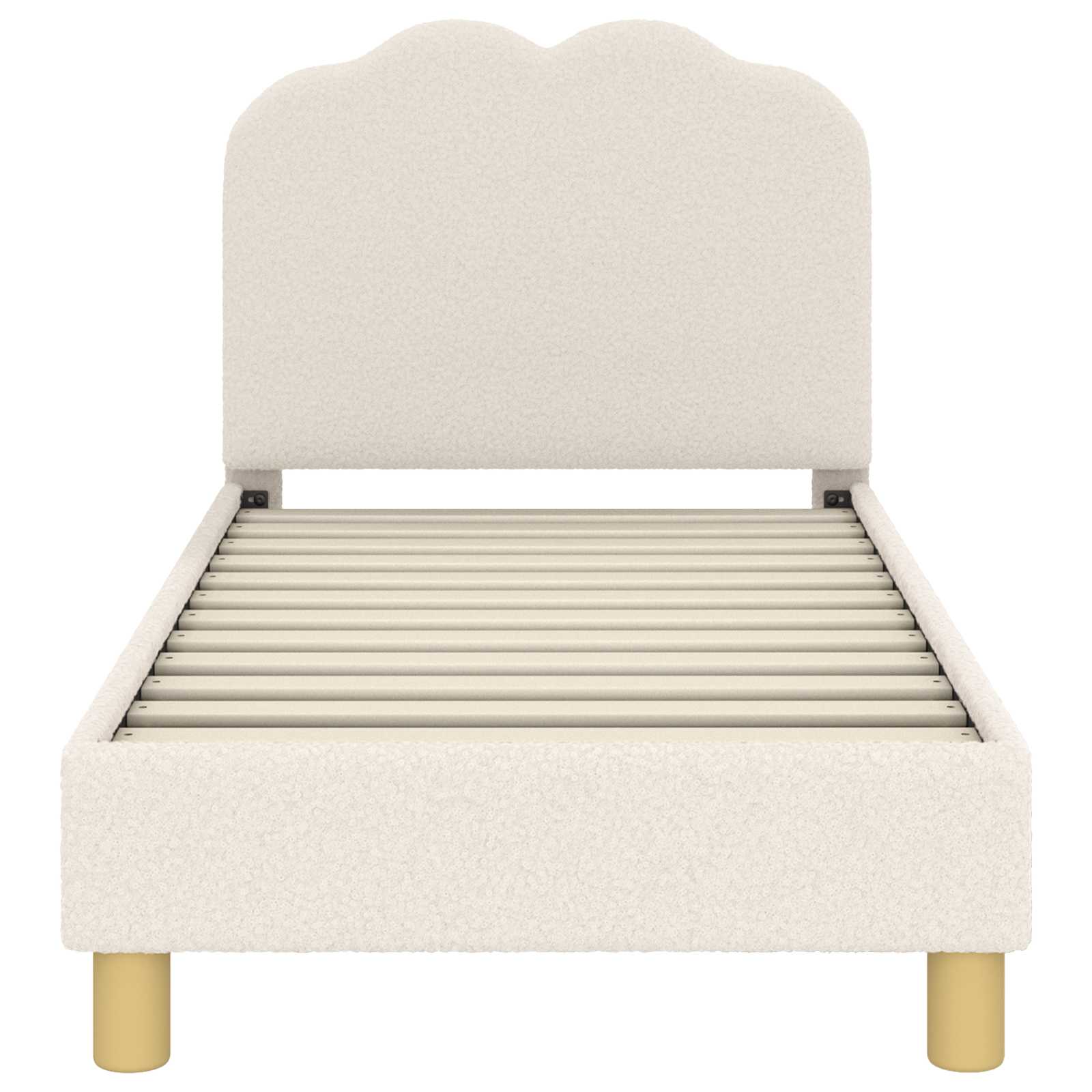 Peuterbedframe met hoofdbord Crèmekleurig 70 x 140 cm Bouclé