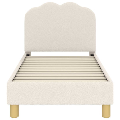 Peuterbedframe met hoofdbord Crèmekleurig 70 x 140 cm Bouclé