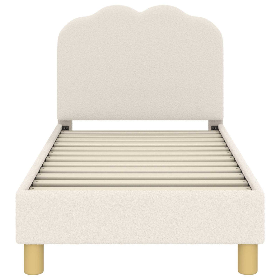 Peuterbedframe met hoofdbord Crèmekleurig 70 x 140 cm Bouclé