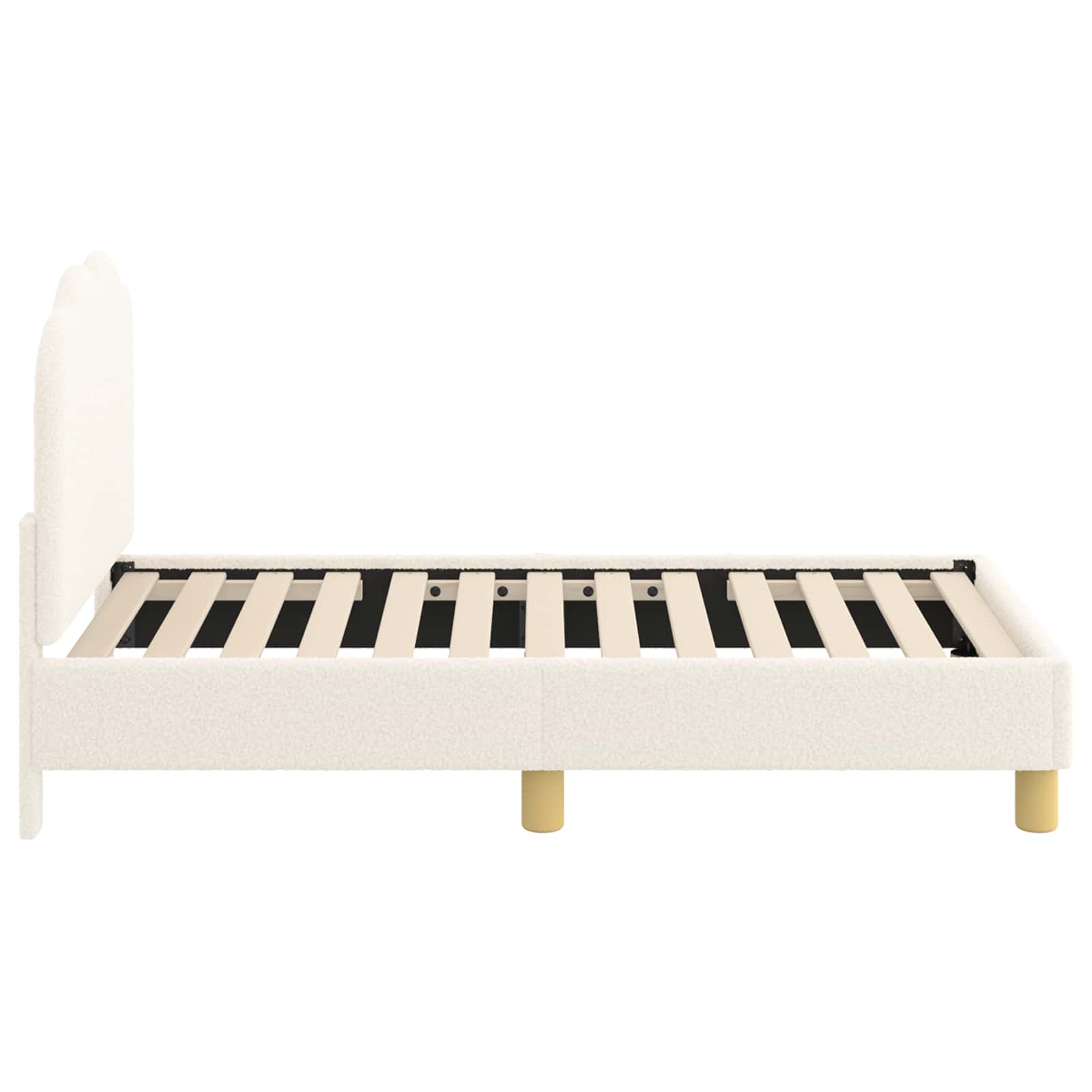 Peuterbedframe met hoofdbord Crèmekleurig 70 x 140 cm Bouclé