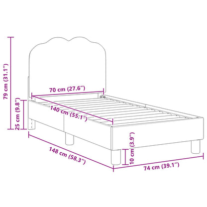 Peuterbedframe met hoofdbord Crèmekleurig 70 x 140 cm Bouclé