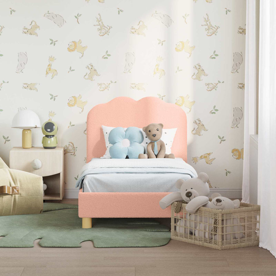 Peuterbedframe met hoofdbord Roze 70 x 140 cm Schapenstof